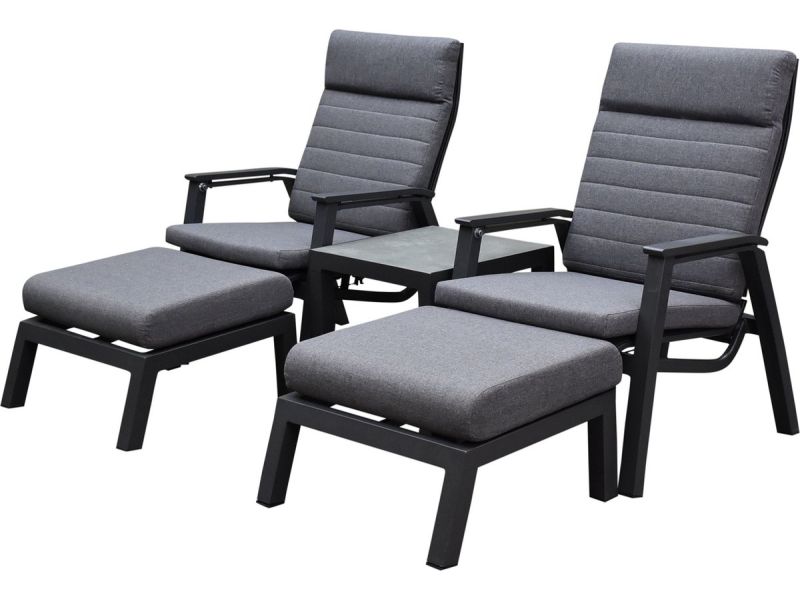 Monaco lounge balkonset 5 delig verstelbaar antraciet