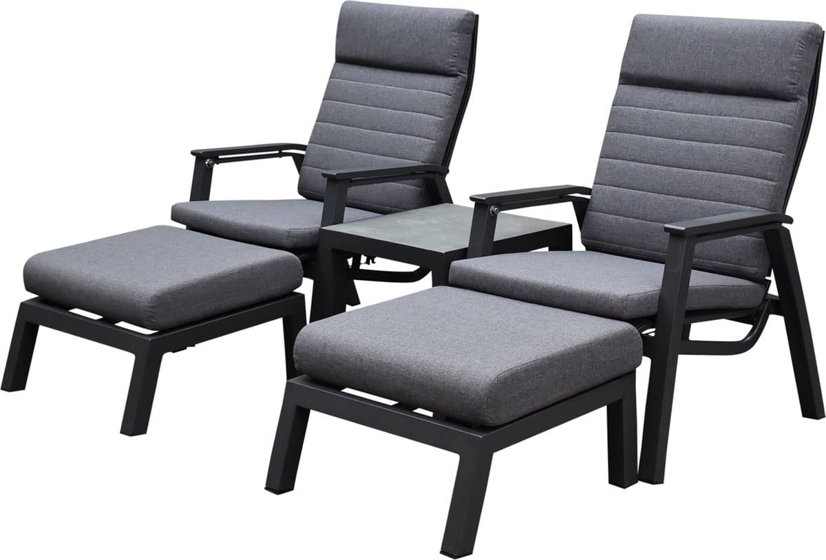 monaco lounge balkonset 5 delig verstelbaar antraciet