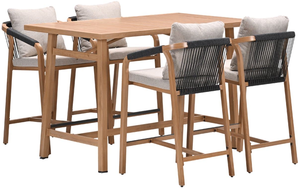 monti barset 5 dlg. light teaklook rope lava zwart