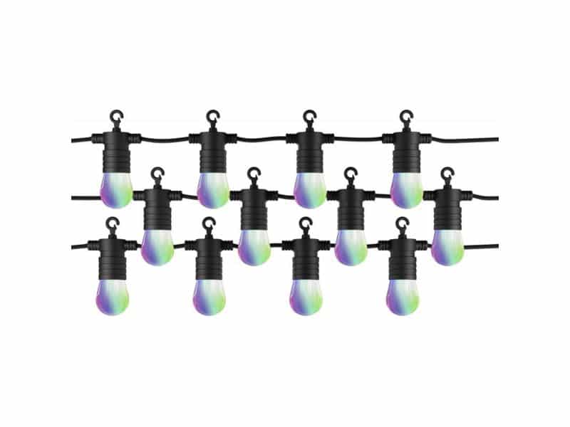 Müller-licht Lichtsnoer Zwart 12 Lampjes Wit En Gekleurd Licht 5,5w