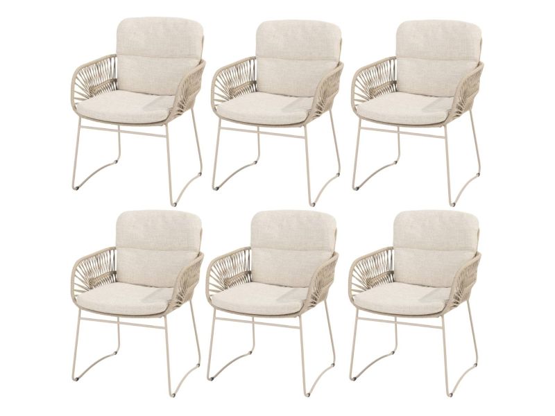 Murcia dining stoel rope latte 4 Seasons Outdoor set van 6