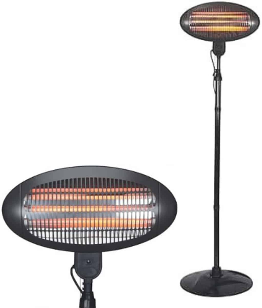 n.lux terrasverwarmer / elektrisch / staand / 3 warmte niveaus / verstelbaar / kantelbeveiliging