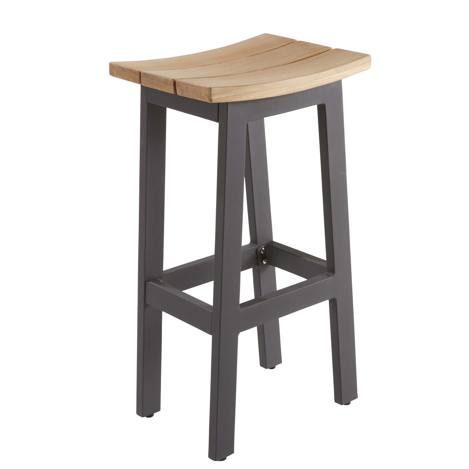 naterial barkruk bermeo teak/aluminium 42,4×45,5x77cm