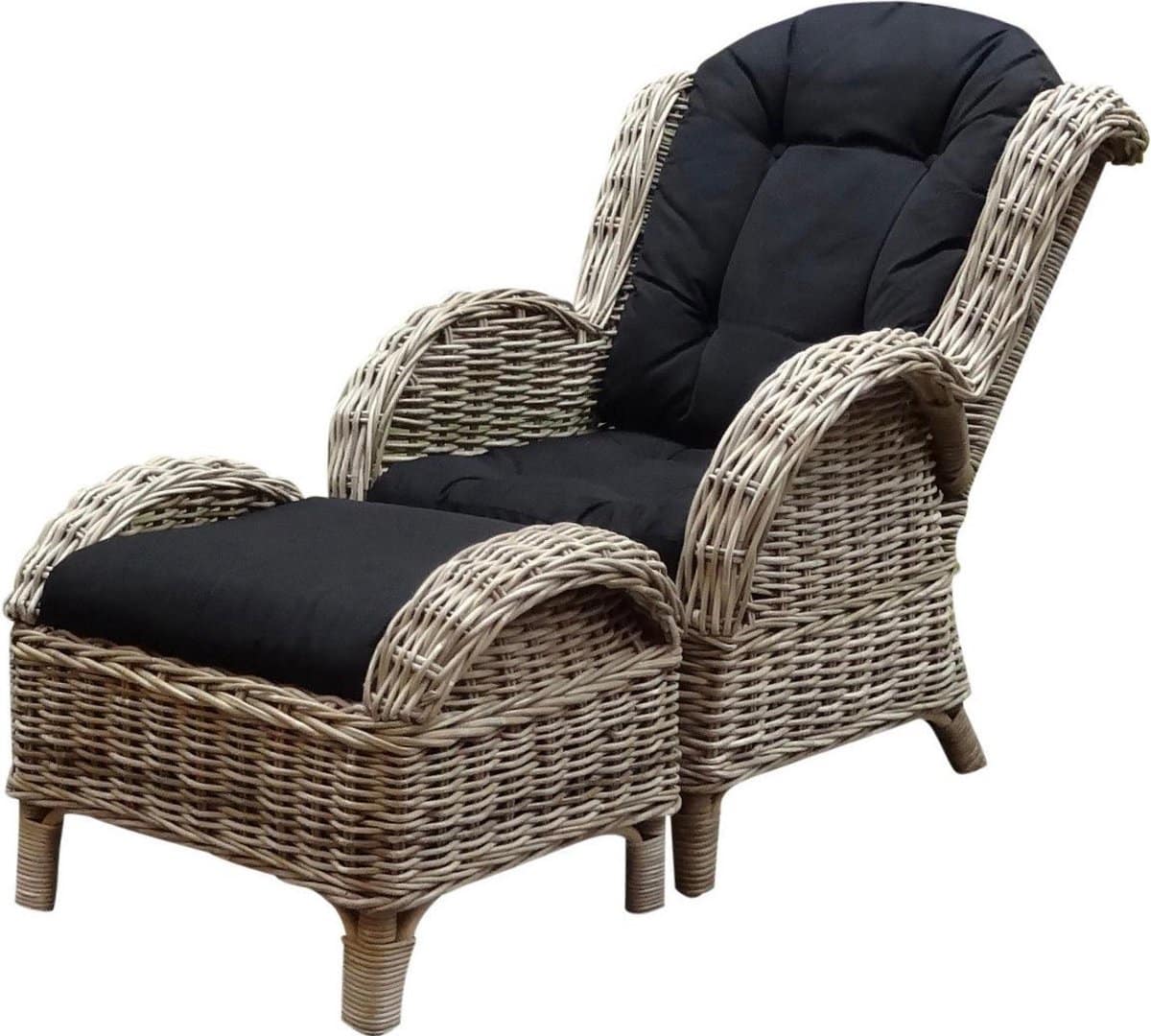 naturel lounge balkonset naturel rotan 2 delig