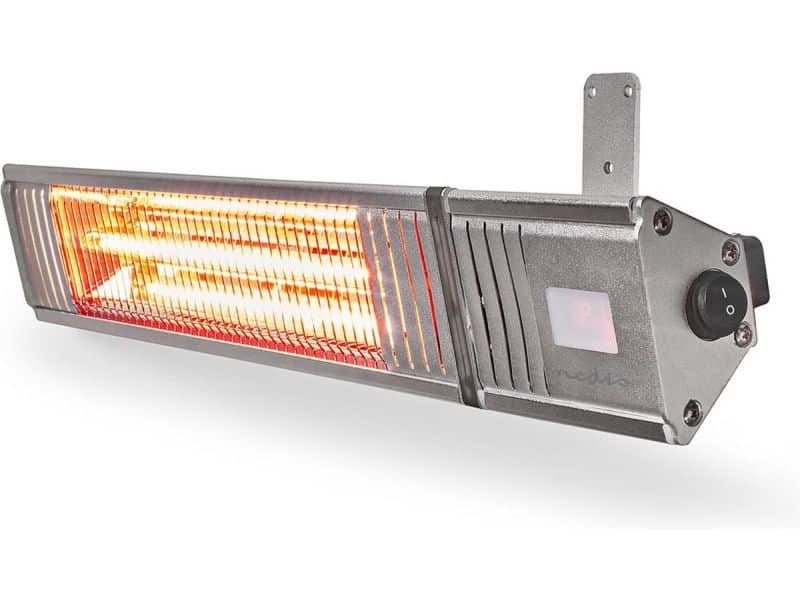 Nedis Patio Verwarmer - 2000 W - 9 Warmte Standen - Wandmontage - IP65 - Aluminium