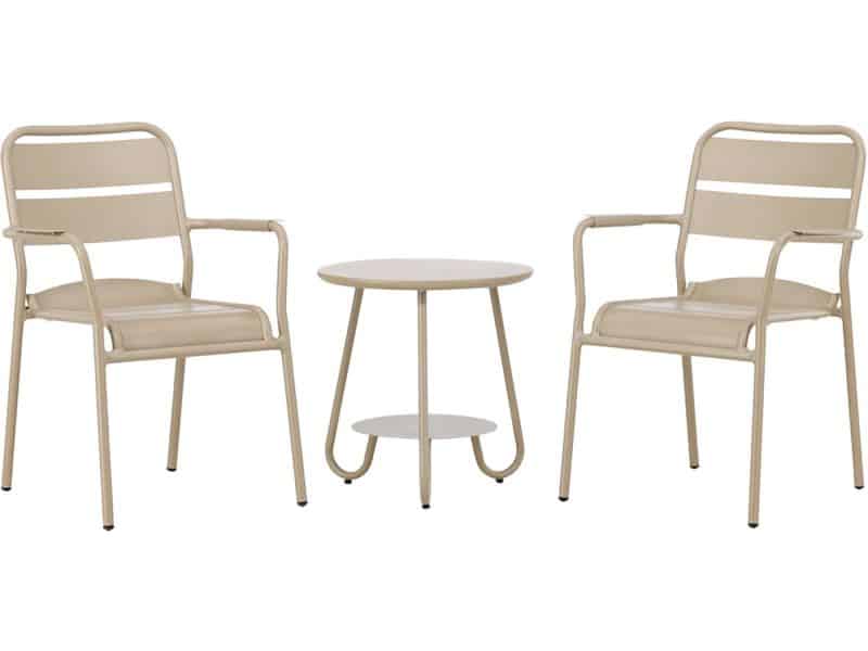 Nest outdoor Caro Bistroset Beige - 3 Delig - Aluminium