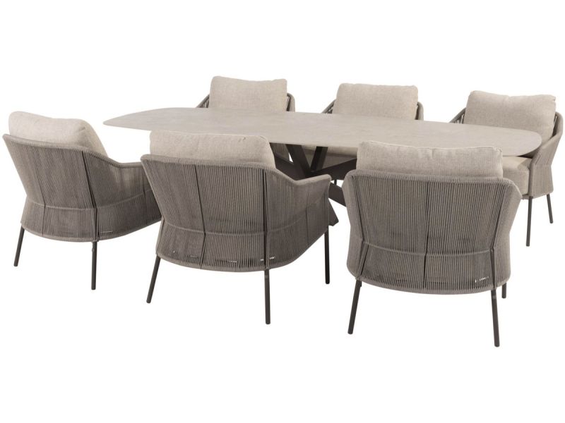 Nevada Florence low dining tuinset 250x105xH69 cm 7 delig keramiek