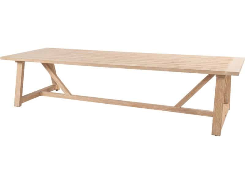 Noah low dining tuintafel 300x100xH69 cm geborsteld teak 4 Seasons