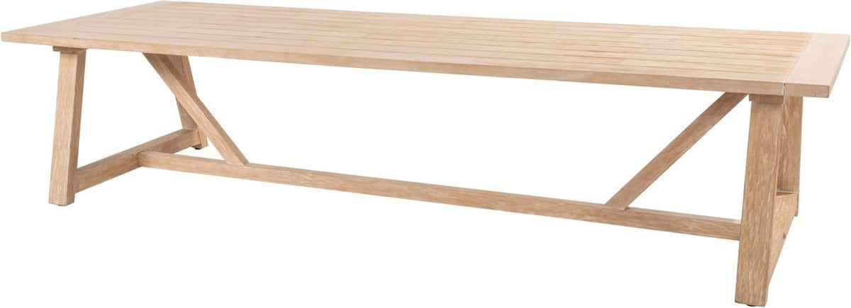 noah low dining tuintafel 300x100xh69 cm geborsteld teak 4 seasons