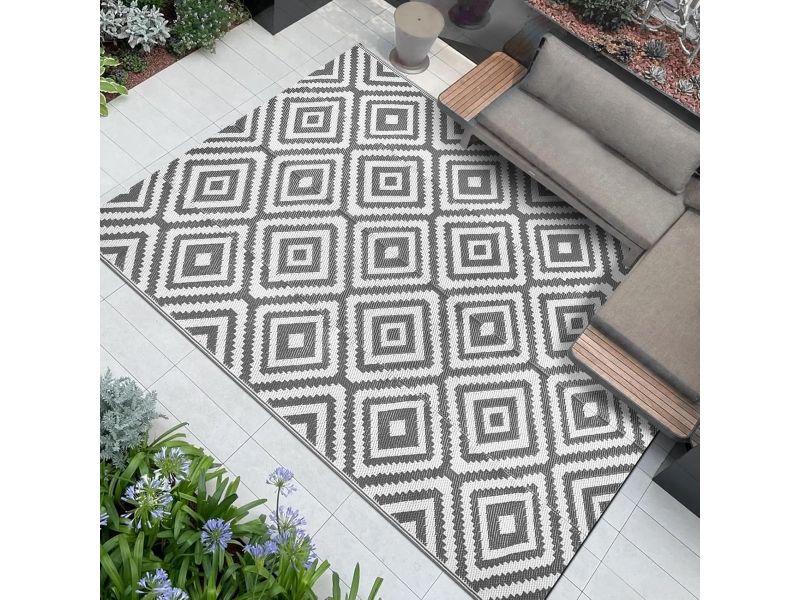 Omkeerbaar Buiten Kleed 150x245cm - Waterdicht & Weerbestendig Voor Tuin, Balkon & Camping