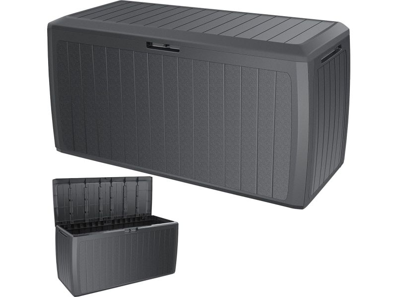 Opbergbox 290 liter met wieltjes en handgrepen - Waterdicht en weerbestendig - Kussenbox voor binnenshuis en buitenshuis