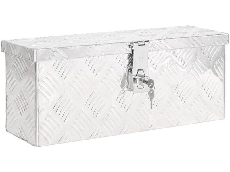 Opbergbox 50x15x20,5 cm van Aluminium - Roestbestendige Tuinkist en Gereedschapskist met Vergrendelingssysteem