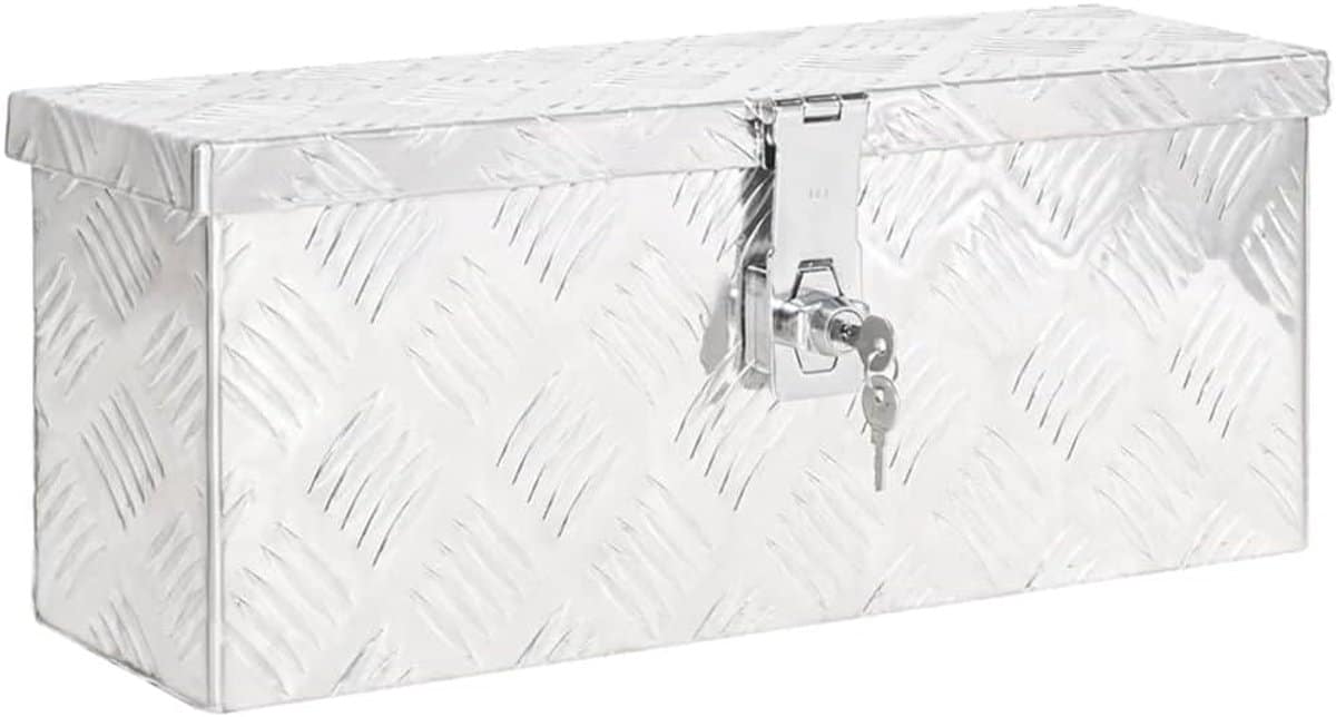 opbergbox 50x15x20,5 cm van aluminium roestbestendige tuinkist en gereedschapskist met vergrendelingssysteem