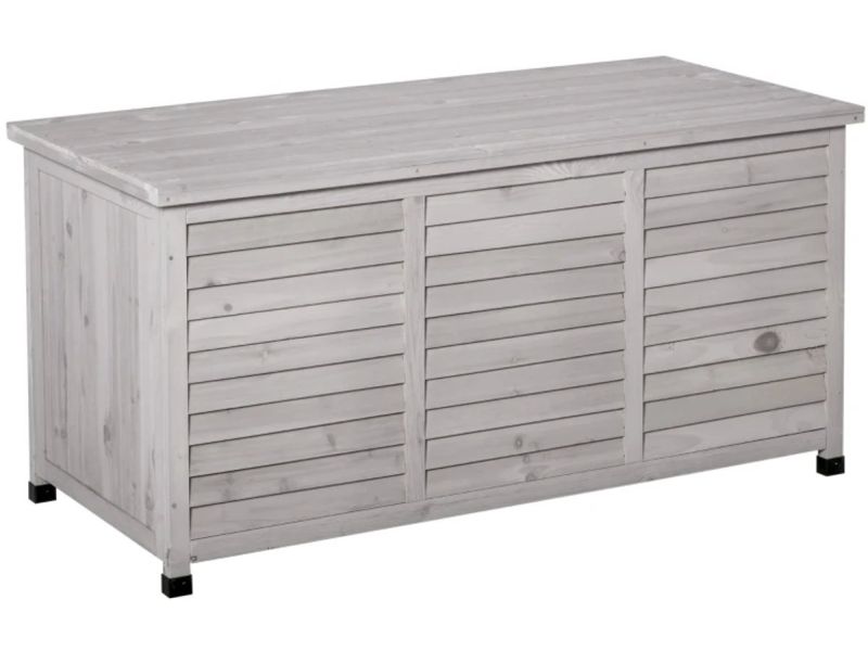 Opbergbox met Deksel - Tuinkussenbox - Kussenbox - Tuinbox 127x56x60 cm - Weersbestendig - Ademend - Voor Buiten in de Tuin - Grijs