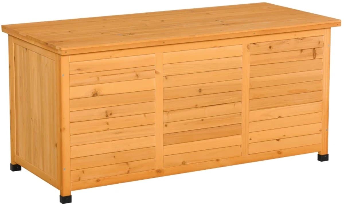 opbergbox met deksel tuinkussenbox kussenbox tuinbox tuinopbergbox opbergdoos 127×56 x60 cm weersbestendig voor buiten in de tuin hout