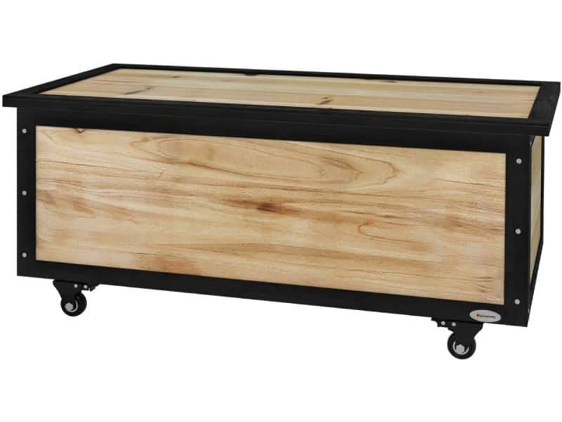 Opbergbox met Deksel - Tuinkussenbox met Wielen - Kussenbox 121L - Tuinbox 100x50x43cm - Weersbestendig - Voor Buiten in de Tuin - Natuurlijk Hout