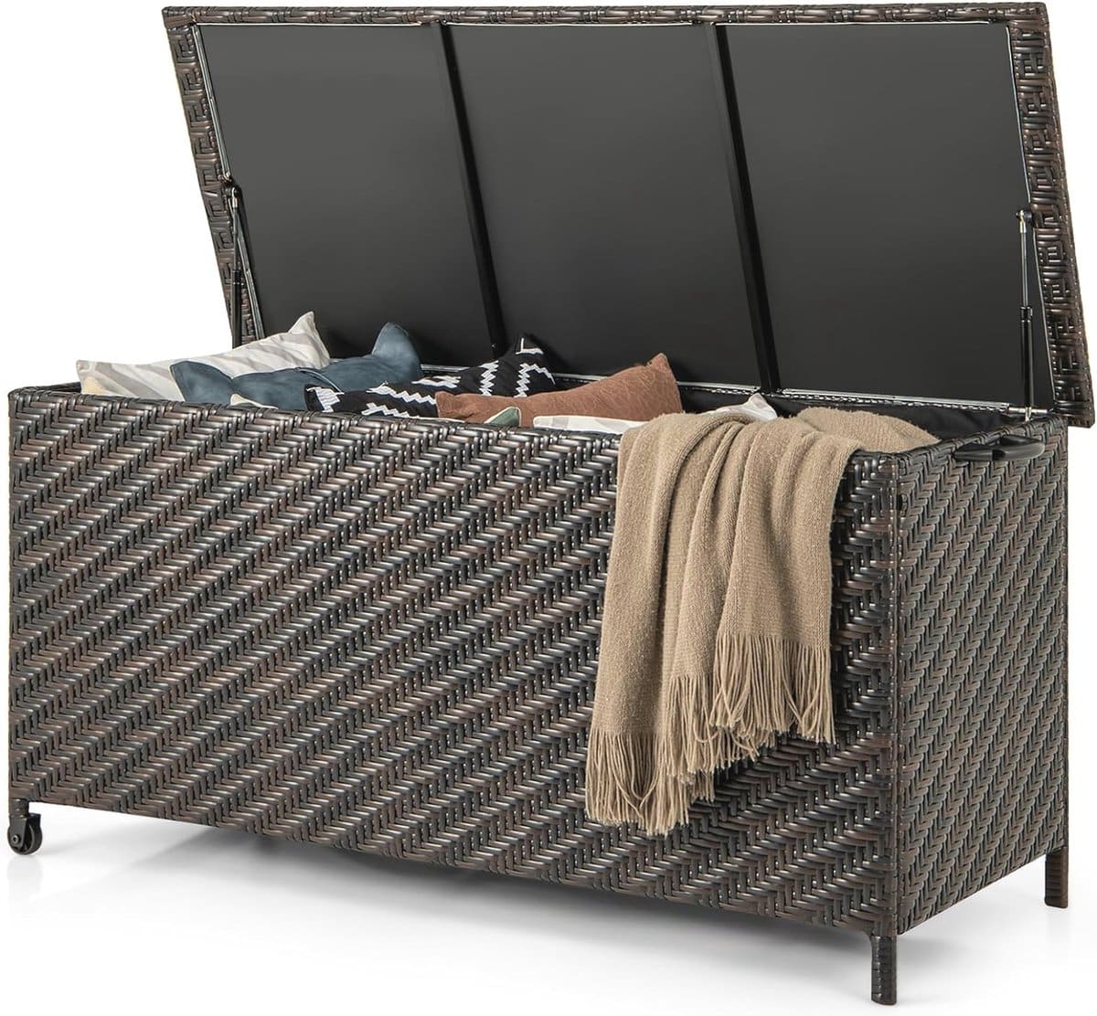 opbergbox met wieltjes 320 liter, waterdicht en uv bestendig voor buiten en binnen