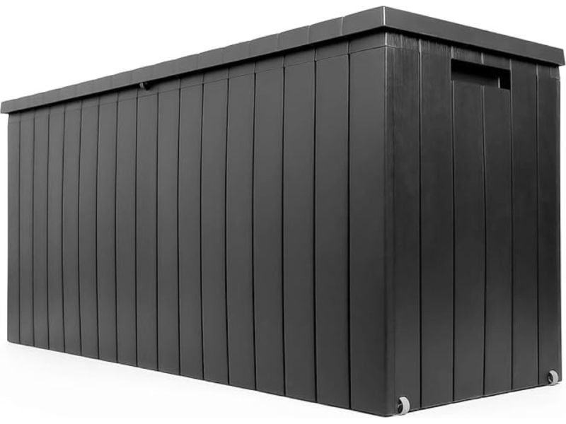 Opbergbox Tuin - Opbergbox Buiten - Opbergbox Tuinkussenbox Waterdicht - Tuinkussenbox Waterdicht - Kussenbox Waterdicht - Kussenbox Voor Buiten - 270 Liter - Inclusief Wielen