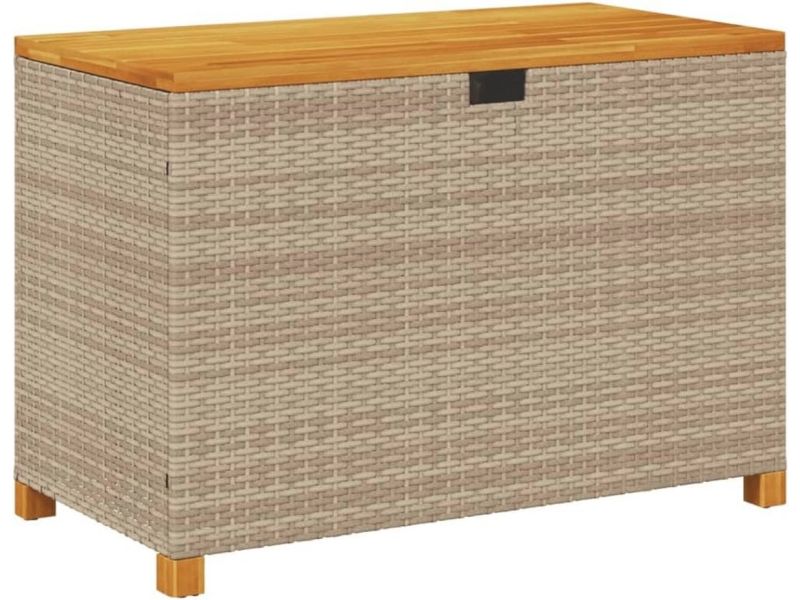 Opbergbox voor Tuin 110x55x63 cm - Duurzame Poly Rattan Kussenbox met Waterdichte Tas