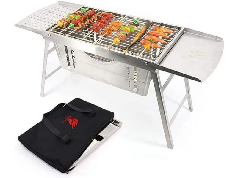 Opvouwbare Draagbare Houtskool Grill voor Camping - RVS BBQ Grill