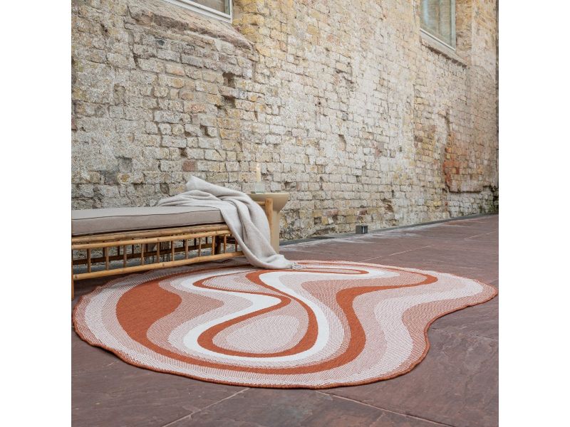 Organisch gevormd buitenkleed Loop Stone Roest - 240 x 340 - (XL)