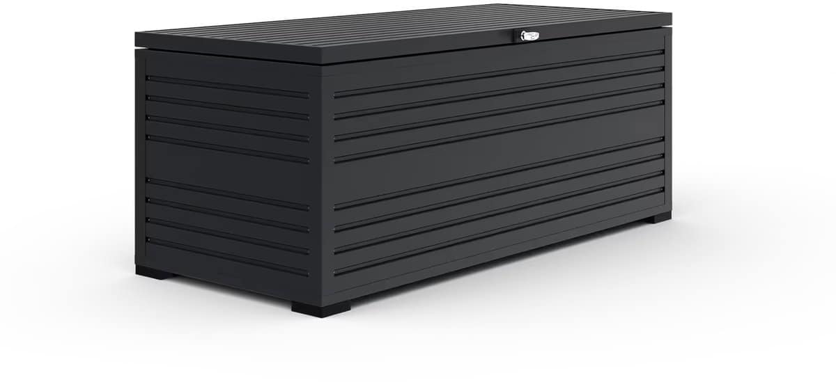 orion sit & store aluminium opbergbox 280l antraciet weer en vorstbestendig zeer geschikt als kussenbox voor in de tuin