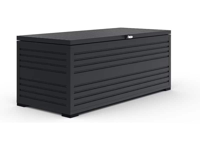 Orion Sit & Store aluminium opbergbox - 590L - Antraciet - weer- en vorstbestendig - zeer geschikt als kussenbox voor in de tuin