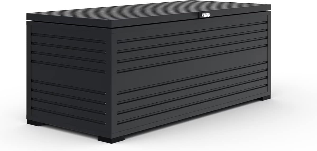 orion sit & store aluminium opbergbox 590l antraciet weer en vorstbestendig zeer geschikt als kussenbox voor in de tuin
