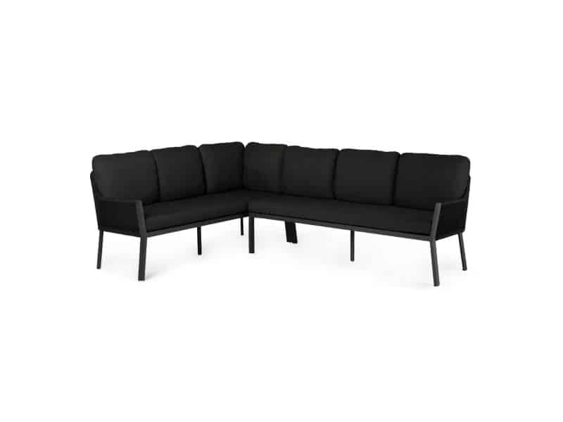 Outdoor Loungeset Liv Aluminium Dining Hoekbank Zwart Tierra - Tierra outdoor