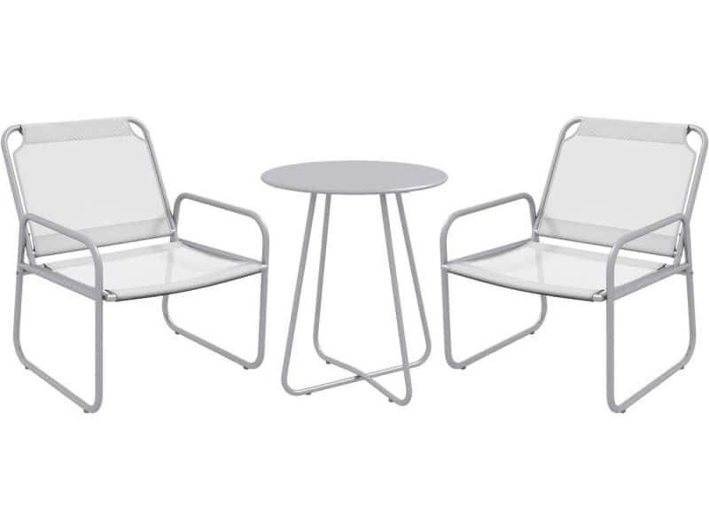 Outsunny bistroset - 2 stoelen en 1 tafel - staal