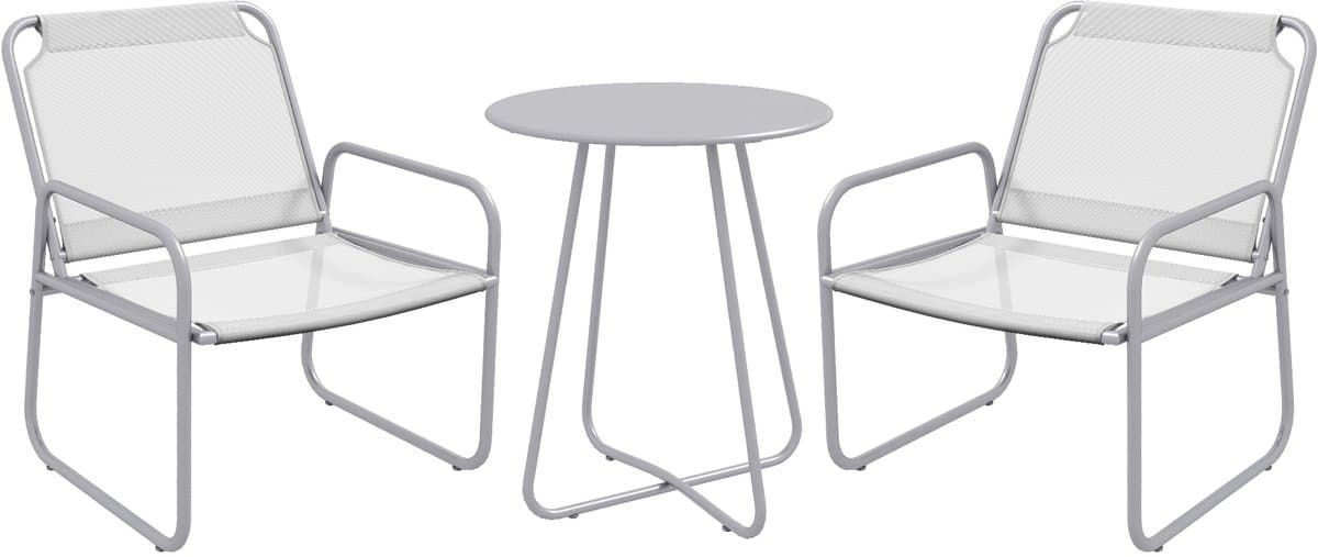 outsunny bistroset 2 stoelen en 1 tafel staal