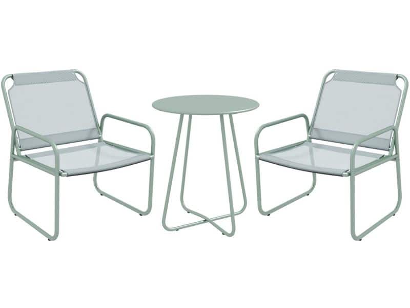 Outsunny bistroset - 3-delig - staal - kunststof - mesh