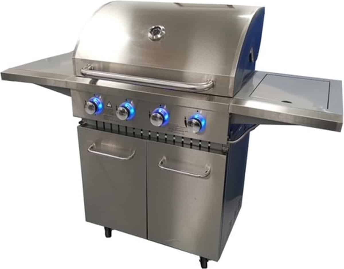 paralux gasbarbecue 4 branders incl. zijbrander gietijzeren