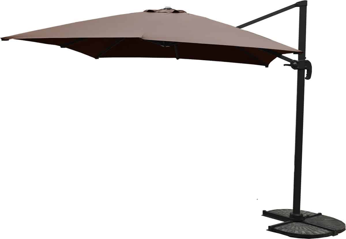 paralux zweefparasol 3x3m taupe kantelbaar