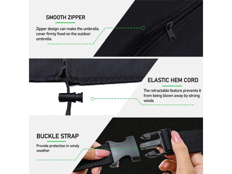 Parasol Beschermhoes met Stang - Weerbestendig Waterdicht UV-anti - Robuustheid