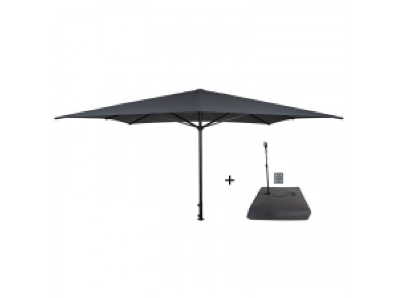 Parasol Moreno 400x400cm grey met verrijdbare vulvoet Rhino