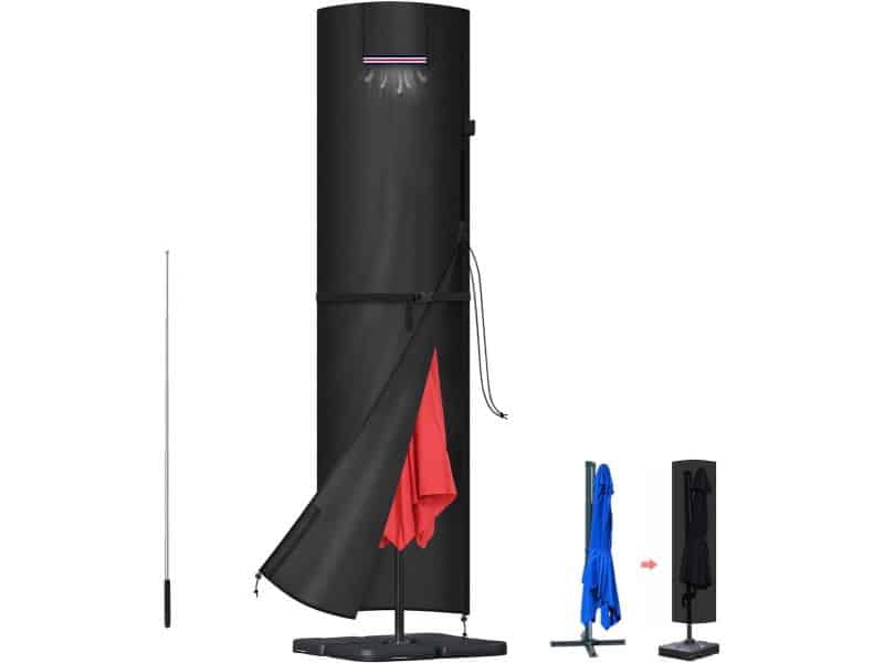 Parasolhoes, 160x60/60cm, Afdekhoes voor Parasol, Waterdichte Beschermende Parasolhoes