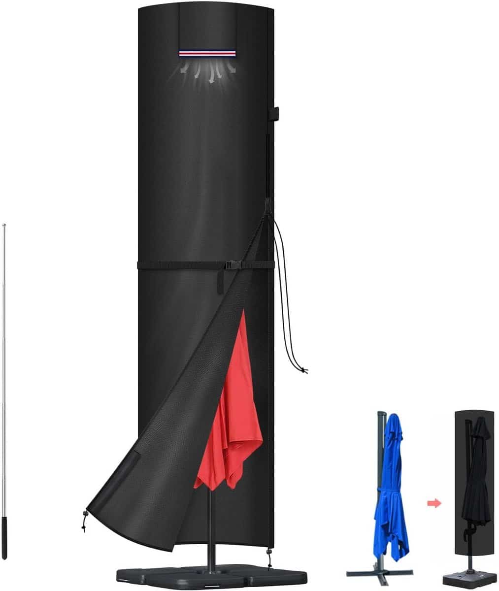 parasolhoes, 160×60/60cm, afdekhoes voor parasol, waterdichte beschermende parasolhoes