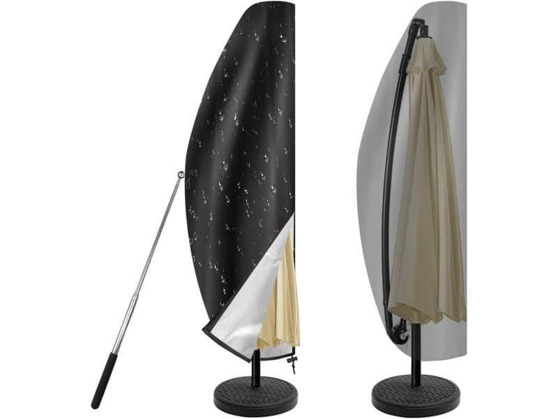 parasolhoes, 265x40/70/50cm, waterdichte afdekking voor hangende parasol met stang