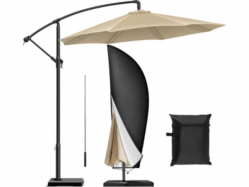 Parasolhoes, afdekhoes/beschermhoes (zweef)parasol met rits, geschikt voor diameter 200 tot