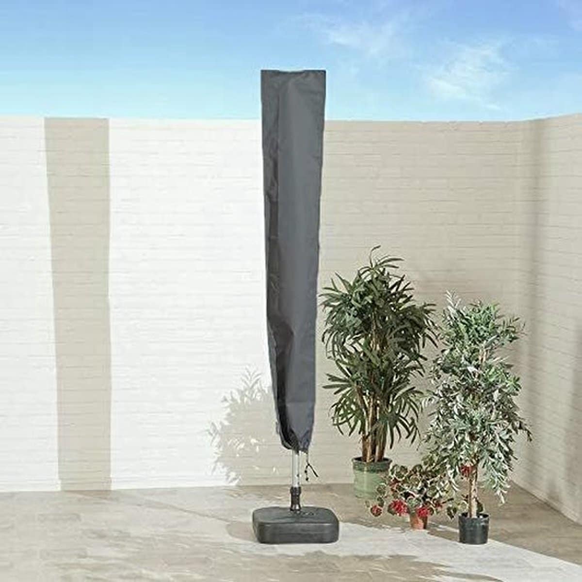 parasolhoes pvc coating 46x24x190cm stokparasol hoes grijs