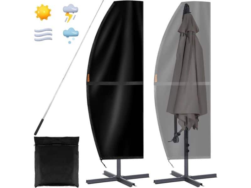 Parasolhoes zwart - beschermend en waterdicht - 1 stuk