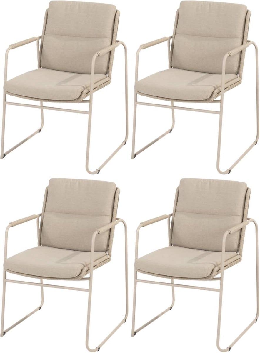 parma dining tuinstoel stapelbaar latte taste 4so set van 4