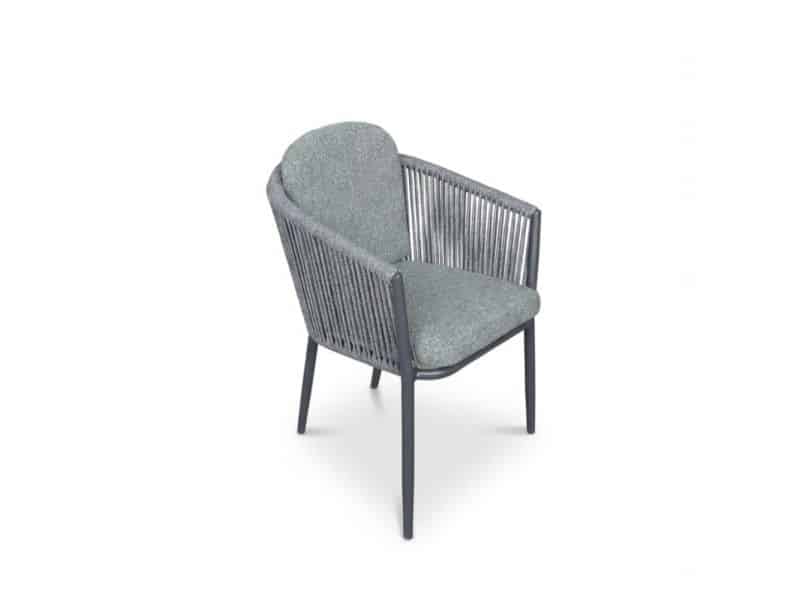 Parma dining tuinstoel | touw + aluminium | antraciet