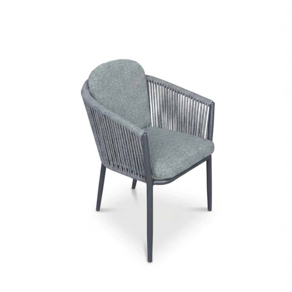 parma dining tuinstoel | touw + aluminium | antraciet