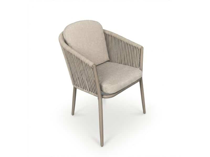Parma dining tuinstoel | touw + aluminium | beige