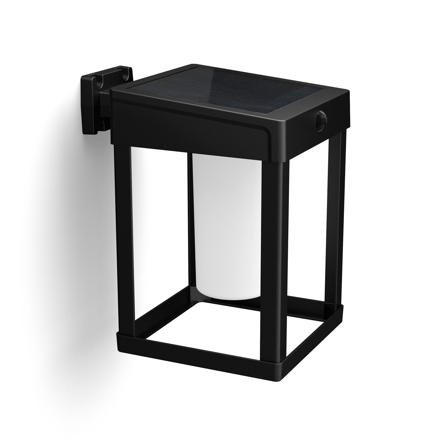 philips solar wandlamp camill zwart vierkant mat glas 1,4w