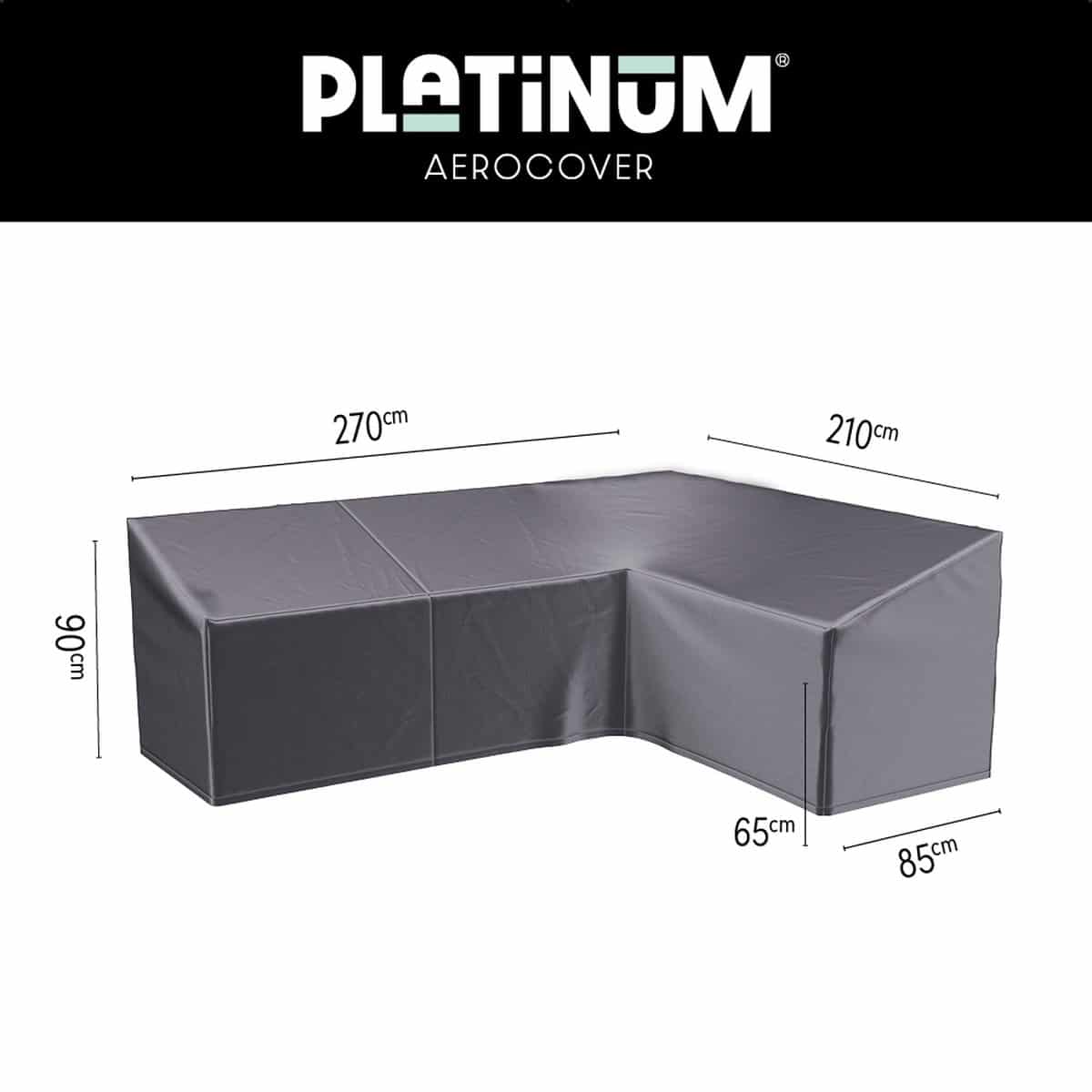 platinum aerocover loungebankhoes l vorm 270x210x85xh65/90 rechts ademend