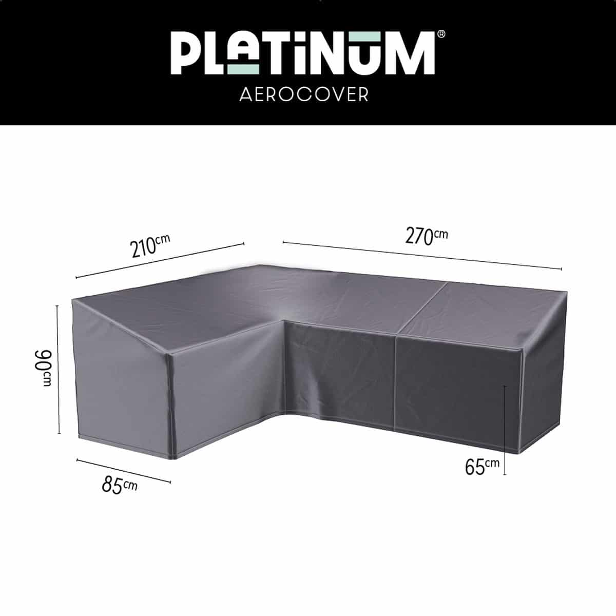 platinum aerocover loungebankhoes l vorm 270x210x85xh65/90cm links ademend