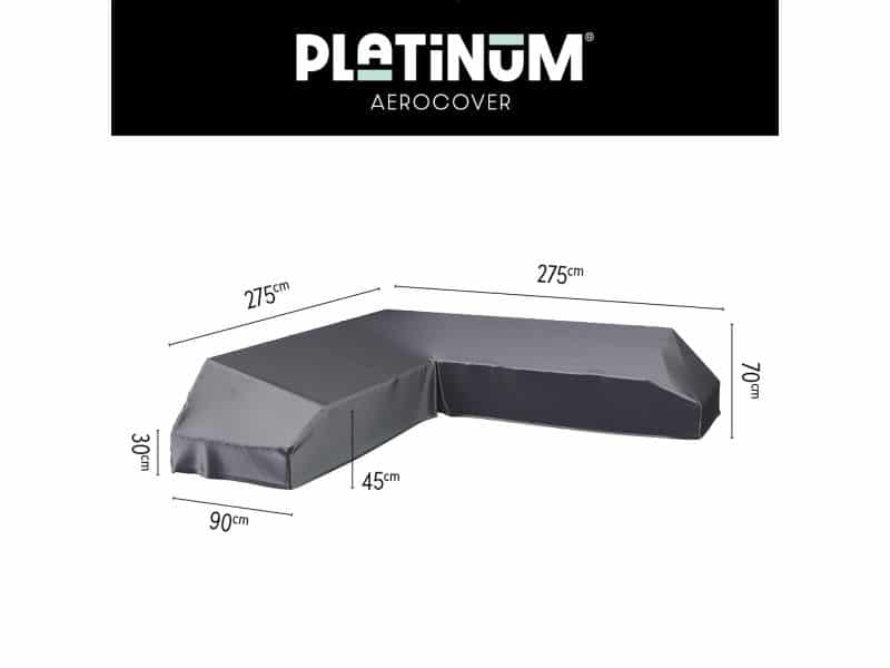 Platinum AeroCover - Loungebankhoes L-vorm - 275x275x90xH30/45/70cm - Ademend